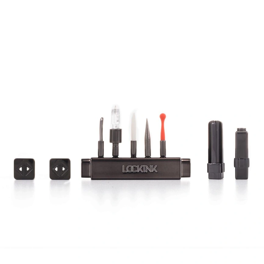 БДСМ-набор LOCKINK Teasing & Impact-Play Set, черный, маска, кляп, зажимы для сосков, тиклер, шлепалка фото 2