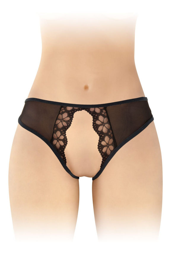 Трусики з відкритим доступом Fashion Secret Ambre Black, сітка фото 1