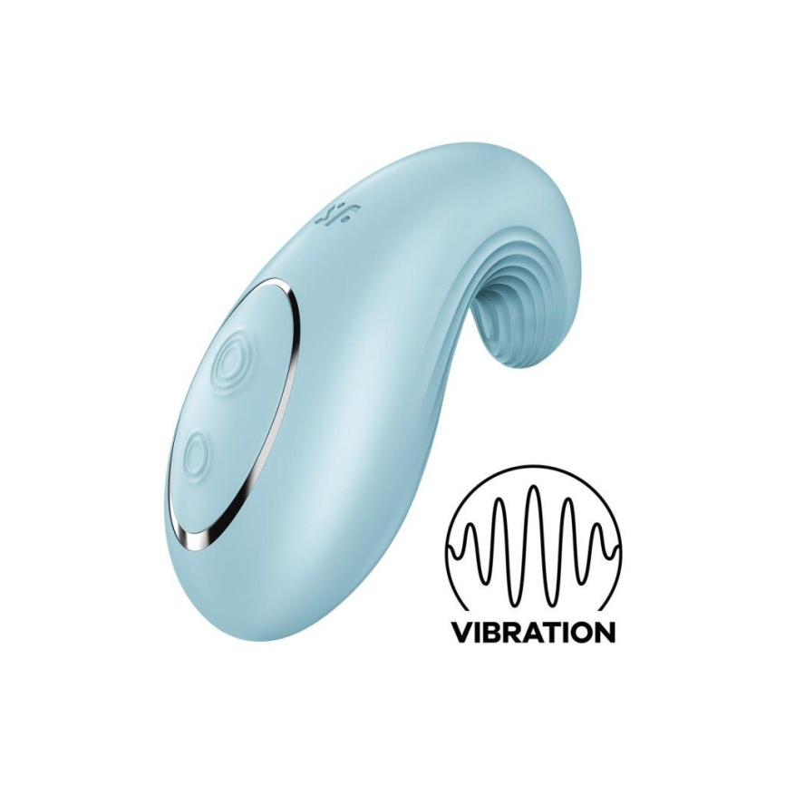 Вібратор Satisfyer Dipping Delight Light Blue, 2 мотори, гнучкий кінчик фото 1