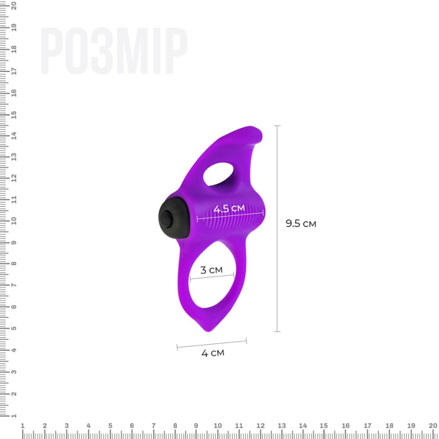 Ерекційне віброкільце Adrien Lastic Lingus MAX Violet з язичком для стимуляції клітора фото 2