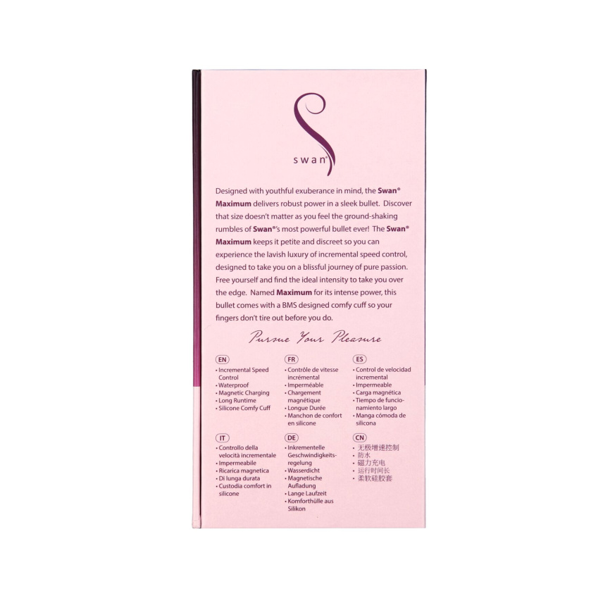 Віброкуля Swan Maximum + Comfy Cuff Pink, суперпотужна, різна інтенсивність, силіконова манжета фото 10