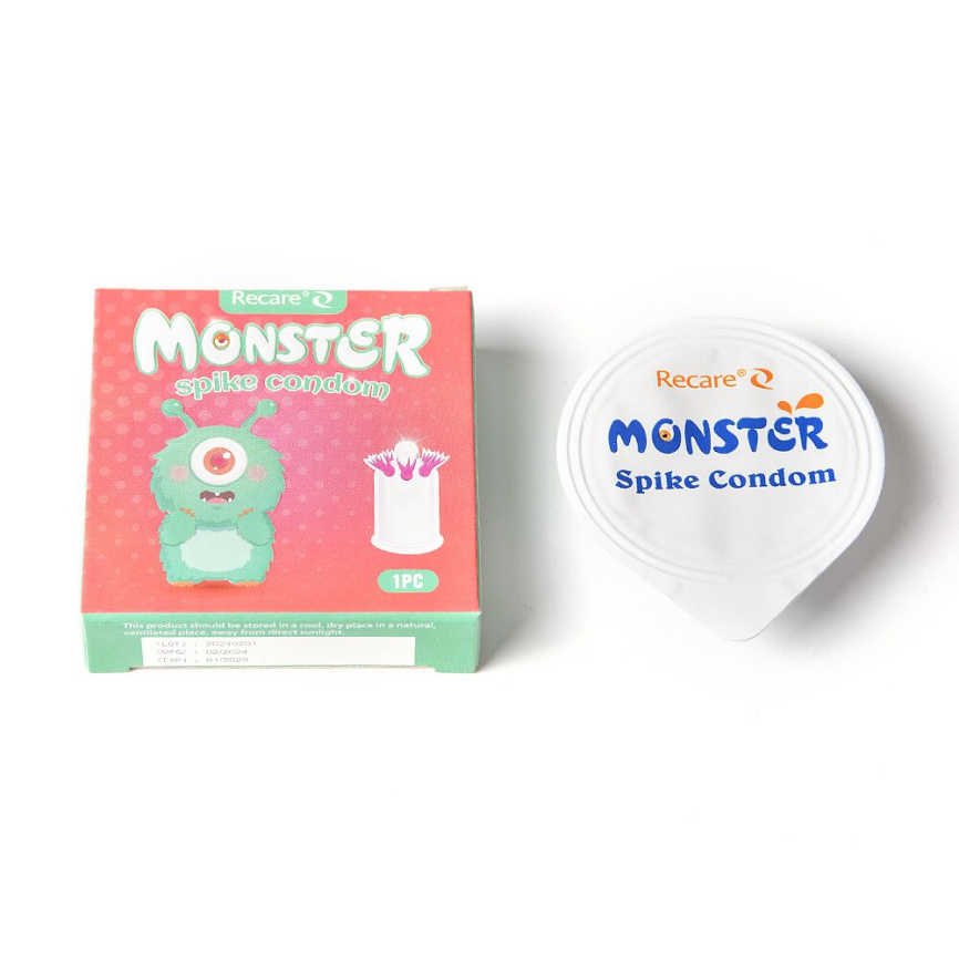 Насадка на член Recare Turquoise Monster Spike Condom (презерватив з вусиками) фото 4