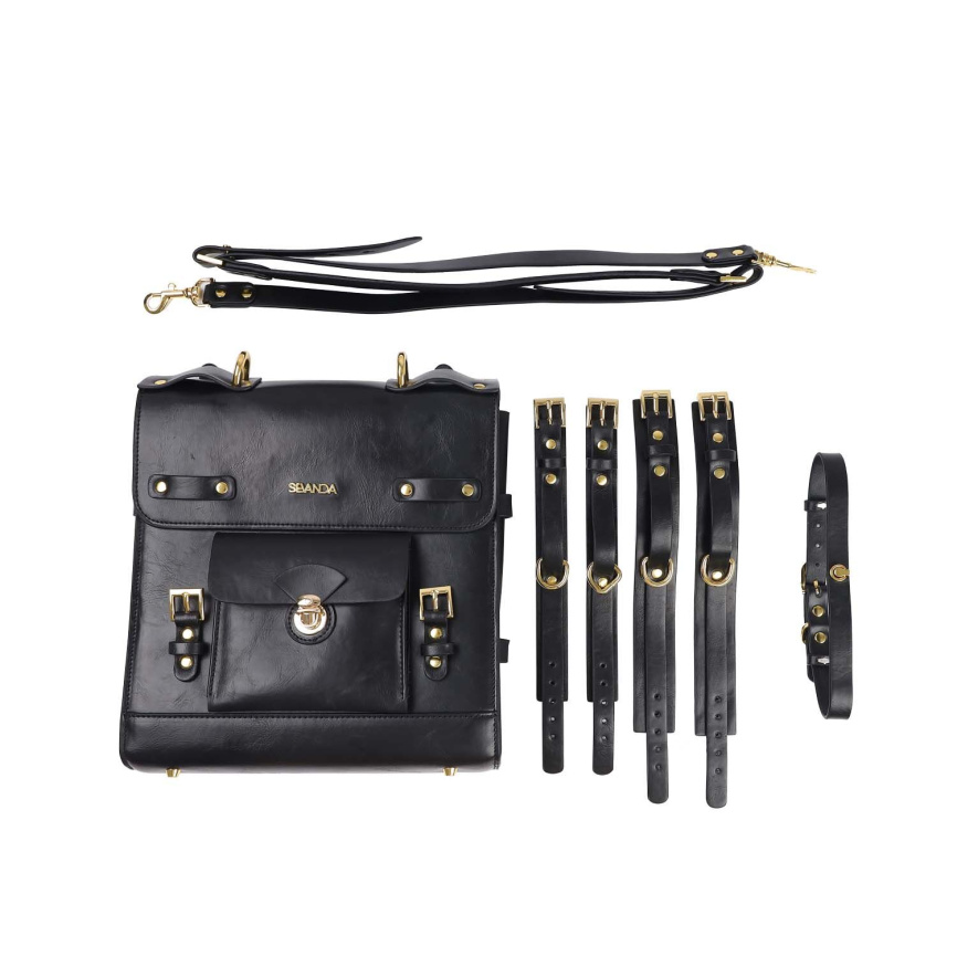 Сумка-трансформер для зберігання секс-іграшок LOCKINK Detachable JK Bag, чорна, ПВХ фото 2