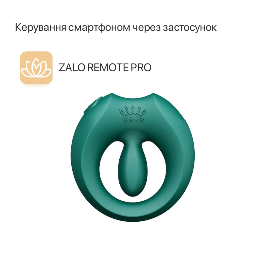 Ерекційне смарт-віброкільце Zalo Apis Turquoise Green, до 4 годин роботи, зарядний кейс фото 26