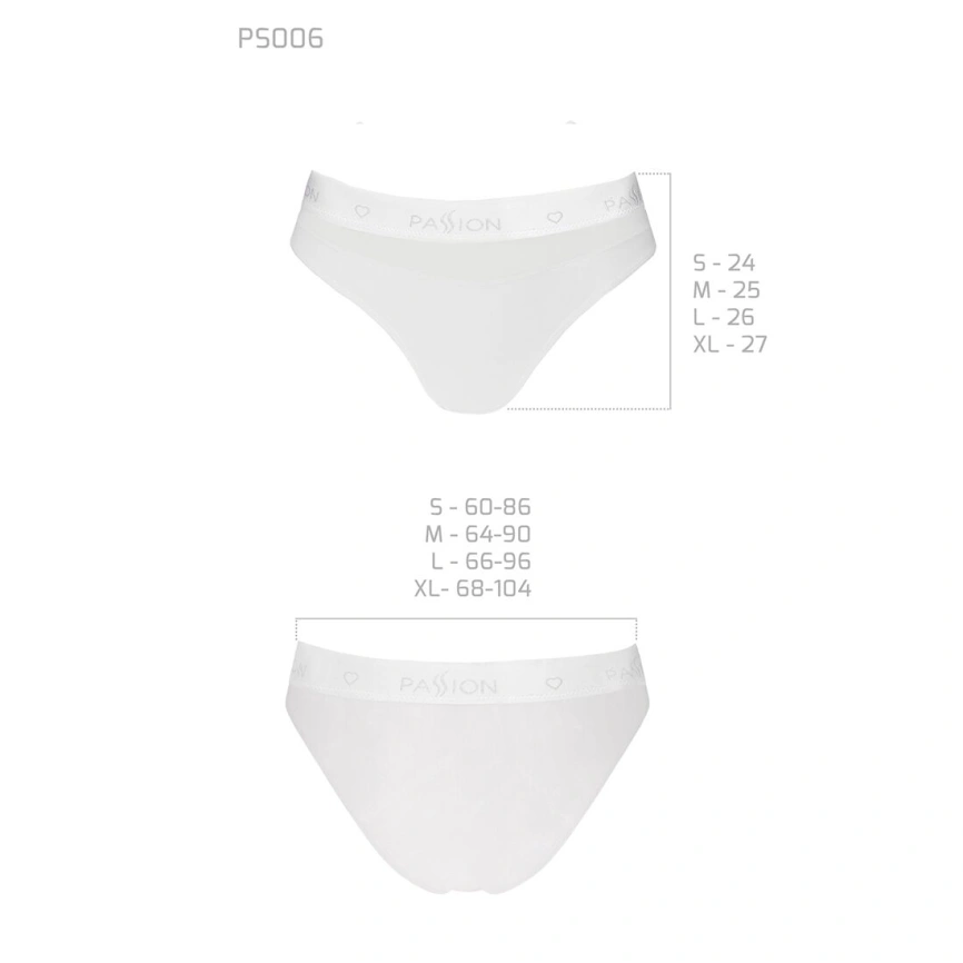 Трусики с прозрачной вставкой Passion PS006 PANTIES L, white фото 10