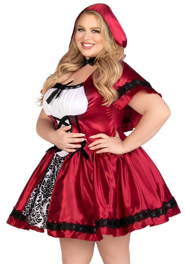 Еротичний костюм Червоної шапочки Leg Avenue Gothic Red Riding Hood 1X–2X, сукня, накидка фото 8