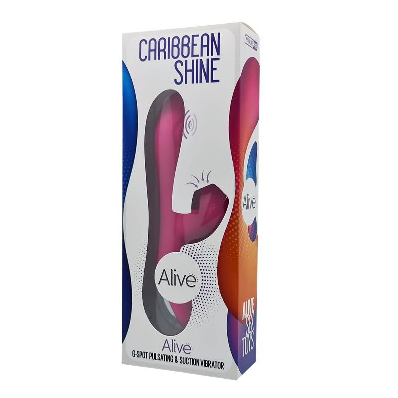 Вібратор-кролик 3 в 1 з вакуумом і пульсівною стимуляцією точки G Alive Caribbean Shine Magenta фото 2