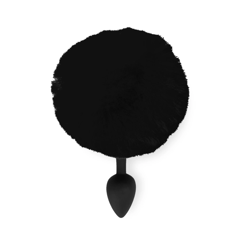 Силиконовая анальная пробка М Art of Sex - Silicone Butt plug Rabbit Tail Black, диаметр 3,5 см фото 2