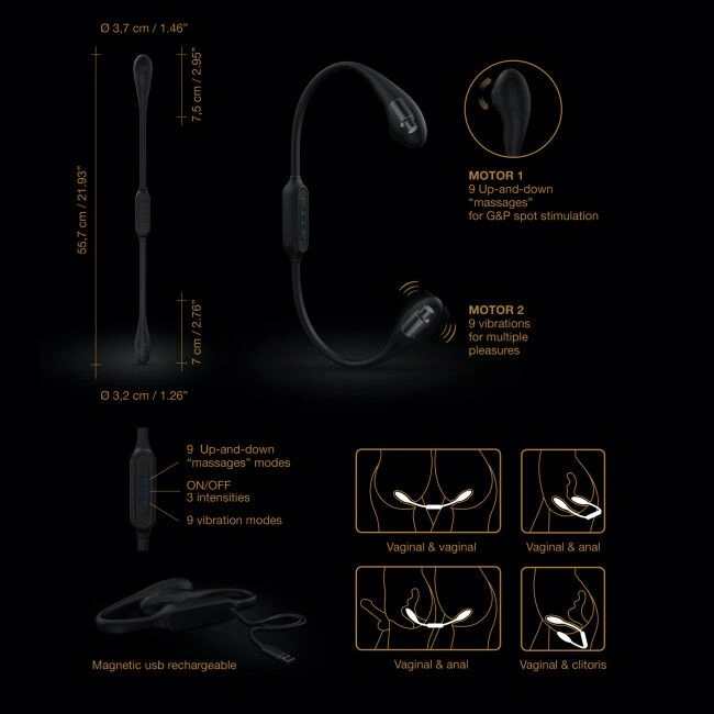 Вибратор на гибкой сцепке со стимуляцией пальчиком Dorcel DUAL EXPLORER фото 11