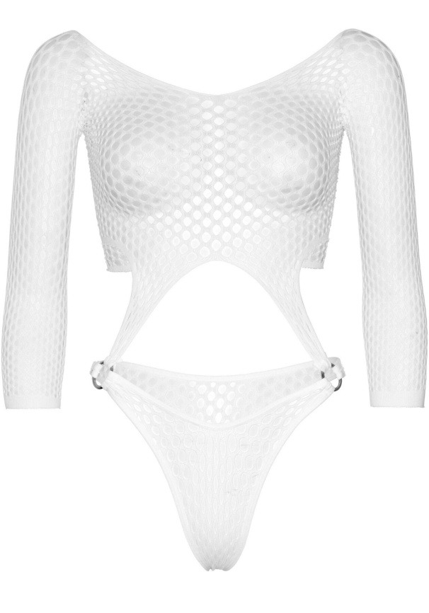 Еротичне боді Leg Avenue Top bodysuit with thong back White фото 3