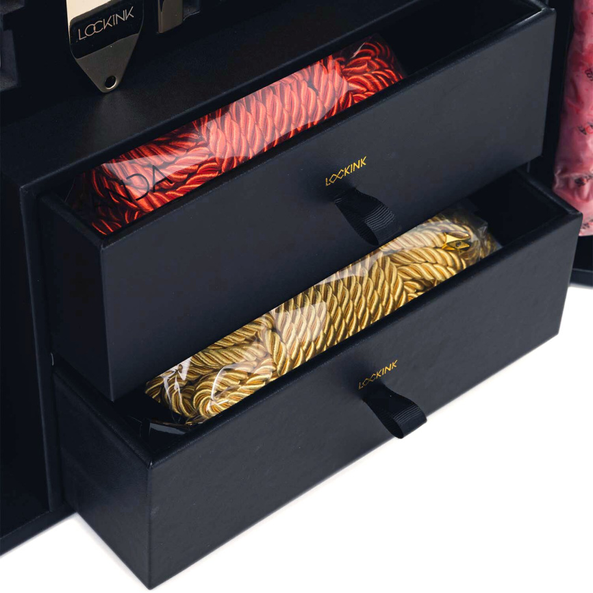 БДСМ-набір LOCKINK All-in-1 BDSM Play Kit, чорний, шкіра з тисненням, предмети для бондажу, шибарі, ваксплею фото 6