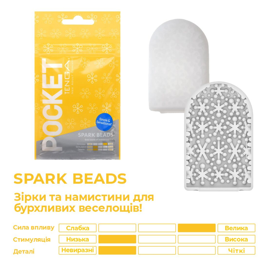 Мастурбатор TENGA Pocket Spark Beads фото 3