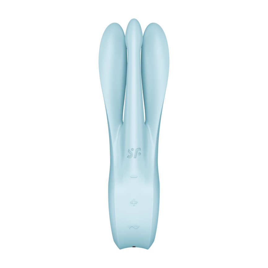 Кліторальний вібратор Satisfyer Threesome 1 Light Blue з трьома гнучкими пальчиками фото 6