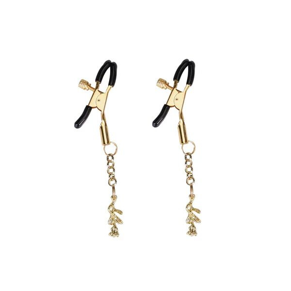 Затискачі для сосків з підвіскою Liebe Seele Rose Pendant Nipple Clamps Gold фото 1