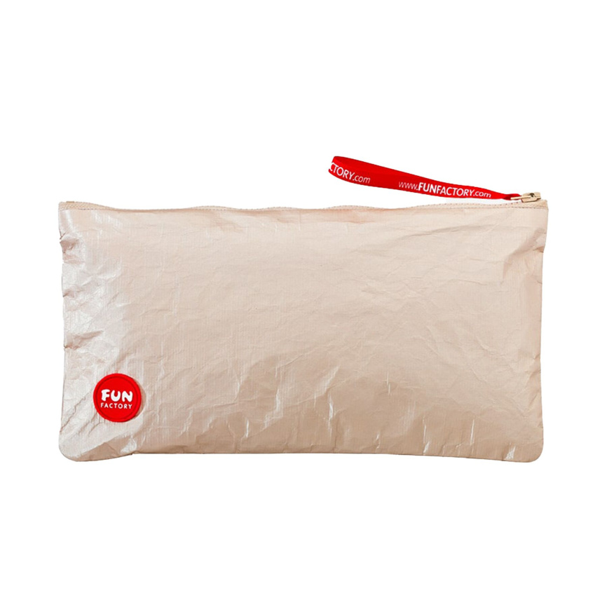 Сумка для секс-іграшок Fun Factory TOYBAG M, золотиста, на блискавці, 25x12 см  фото 1