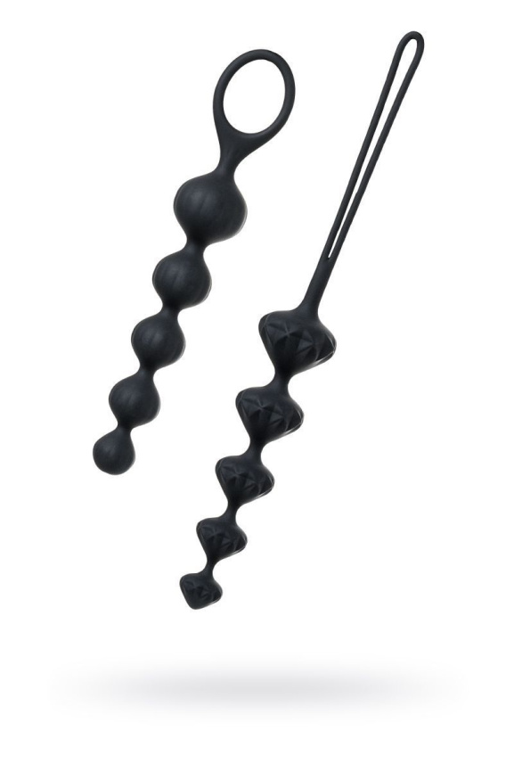 Набір анальних намистин Satisfyer Beads Black, силікон, макс. діаметр 3,3 см та 3,5 см фото 2