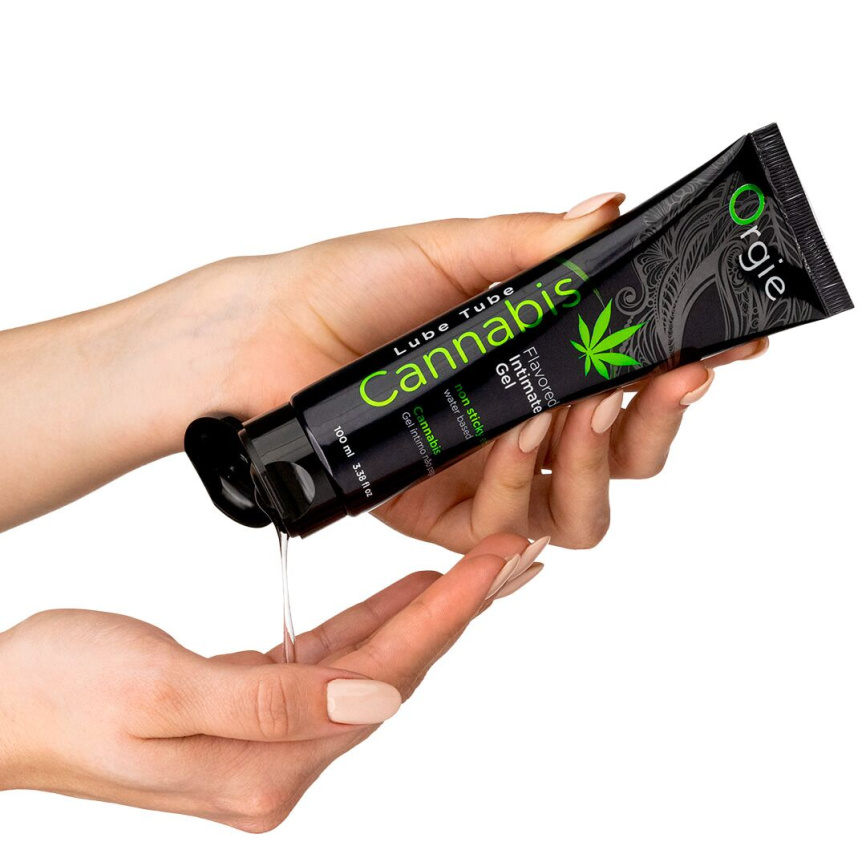 Лубрикант на водній основі Orgie Lube Tube Cannabis, 100 мл, їстівний, з олією насіння конопель фото 2