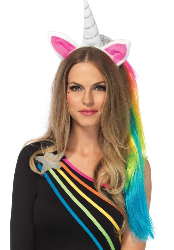 Обруч ріг єдинорога Leg Avenue Magical Unicorn Headband, з райдужною гривою фото 1