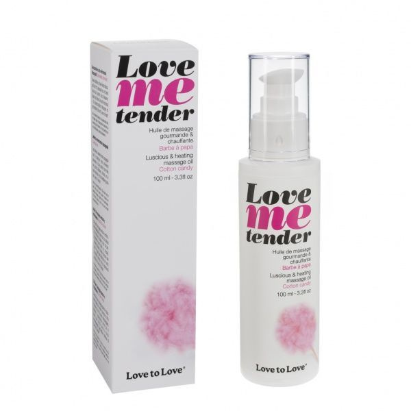 Масажна олія Love To Love - Love Me Tender, Cotton candy, 100 мл, аромат цукрова вата, без парабенів фото 1