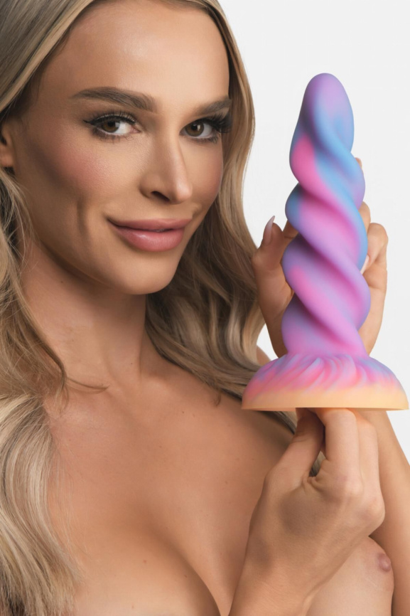 Фентезійний фалоімітатор Creature Cocks Glow-in-the-Dark Unicorn Dildo, світиться в темряві, 20,6 см фото 6