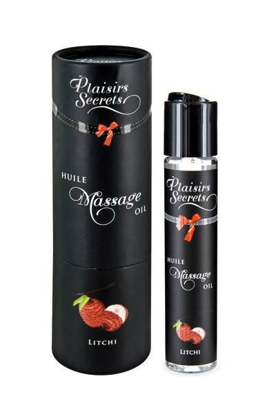 Масажна олія Plaisirs Secrets Litchi (59 мл) з афродизіаками, їстівна, подарункове паковання фото 1