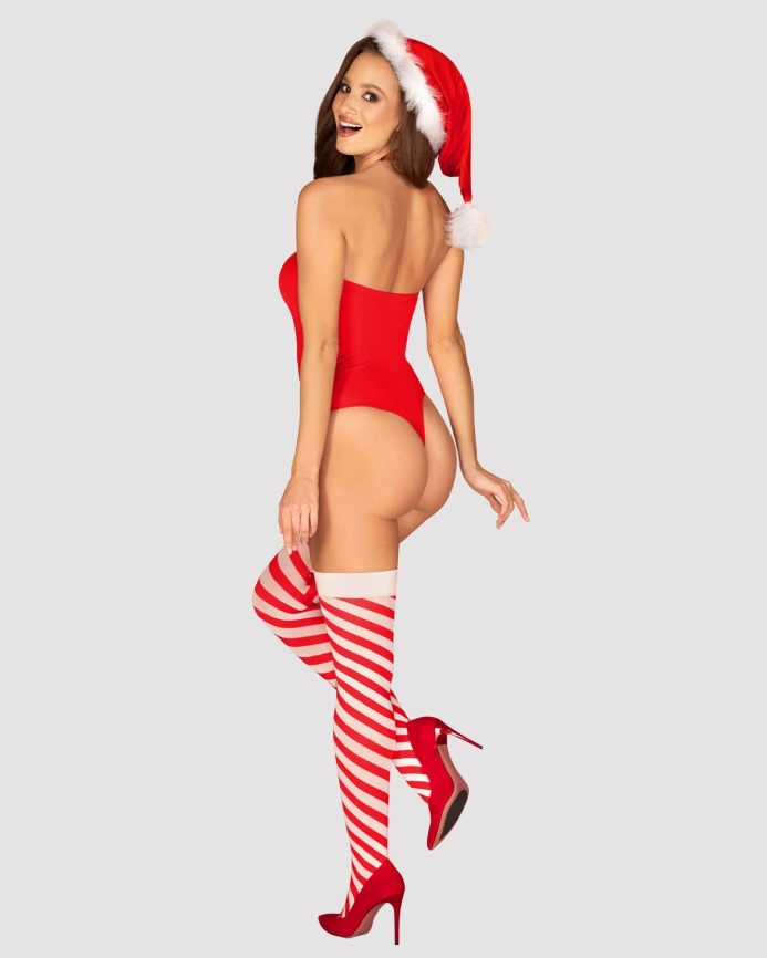 Боди Obsessive Kissmas teddy red L/XL (мятая упаковка!!!) фото 3