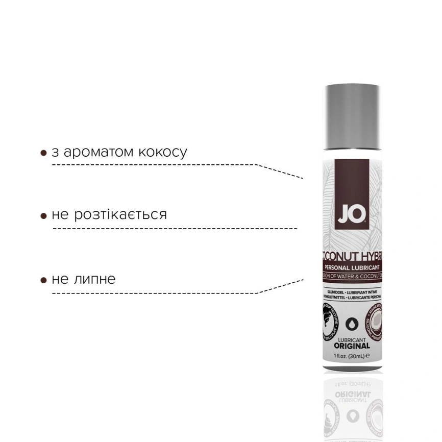 Смазка-крем с кокосовым маслом JO Coconut Hybrid ORIGINAL (30 мл) белая фото 7