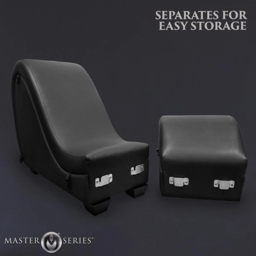 Секс-кресло с подушками Master Series Kinky Sex Lounge with Cushions - Black фото 9
