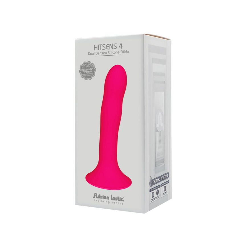 Дилдо з присоскою Adrien Lastic Hitsens 4 Pink, відмінно для страпона, діаметр 3,7см, довжина 17,8см фото 6