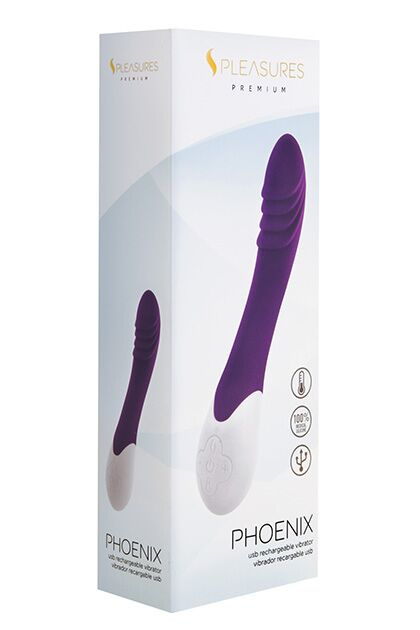Вібратор S Pleasures Premium Phoenix, для точки G, фіолетовий, водостійкий, 16 видів вібрації, нагрів фото 3