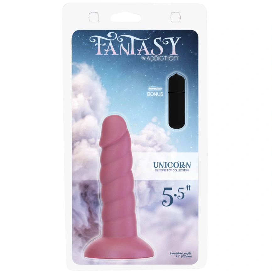 Фаллоимитатор Fantasy by Addiction Unicorn Dildo 5.5” Pink, вибропуля в подарок фото 4