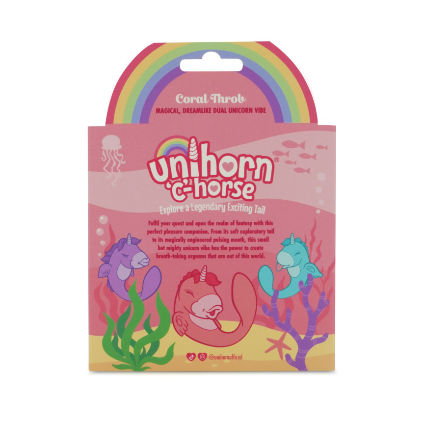 Вібратор-єдиноріжка Unihorn – C Horse – Coral Throb, вагінально-кліторальна стимуляція, 2 мотори по 10 режимів фото 8