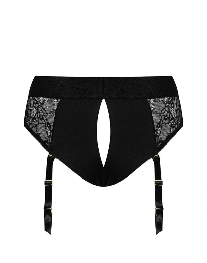 Кружевные трусы для страпона с подвязками для чулок Strap-On-Me DIVA HARNESS - L фото 4