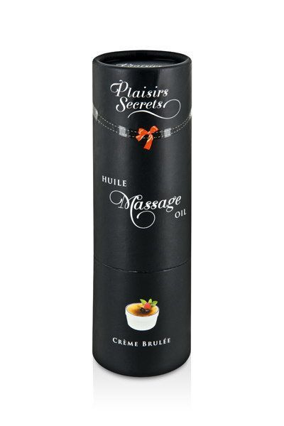 Масажна олія Plaisirs Secrets Creme Brulee (59 мл) з афродизіаками їстівна, подарункове паковання фото 3