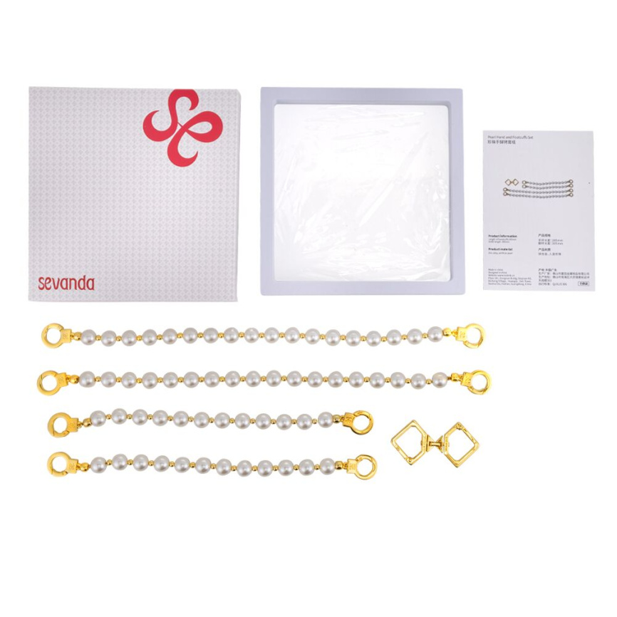 Перлинні наручники та поножі LOCKINK Pearl Handcuffs & Anklecuffs фото 11