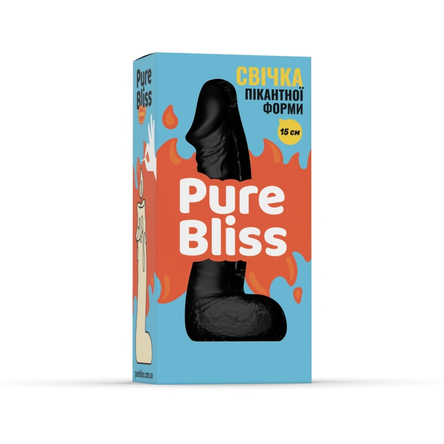 Свеча в виде члена Pure Bliss MINI Black 15 см фото 6