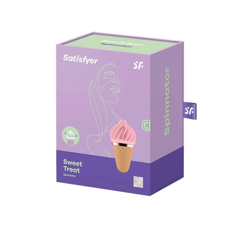 Мороженка-спиннатор Satisfyer Lay-On - Sweet Treat Pink/Brown, 10 режимов работы, водонепроницаемый фото 2