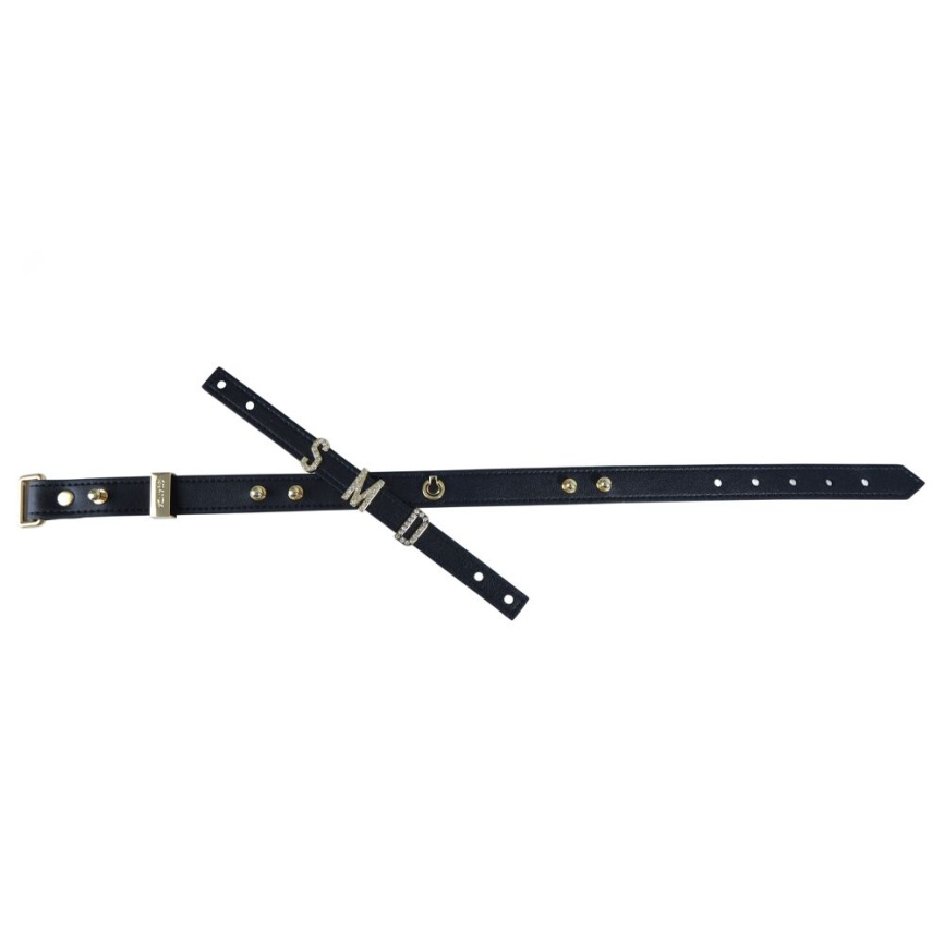 Нашийник LOCKINK Dark DIY Alphabet Collar, чорний, штучна шкіра, букви зі стразами фото 7