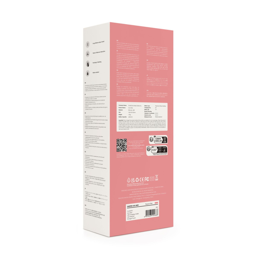 Смарт-вібратор з пульсацією Svakom Ava Neo Peach Pink, 15 режимів роботи, водонепроникний фото 10