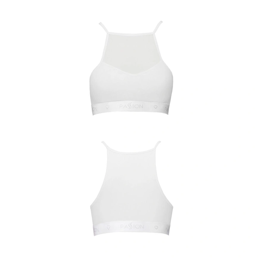 Спортивный топ с прозрачной вставкой Passion PS006 TOP S, white фото 9