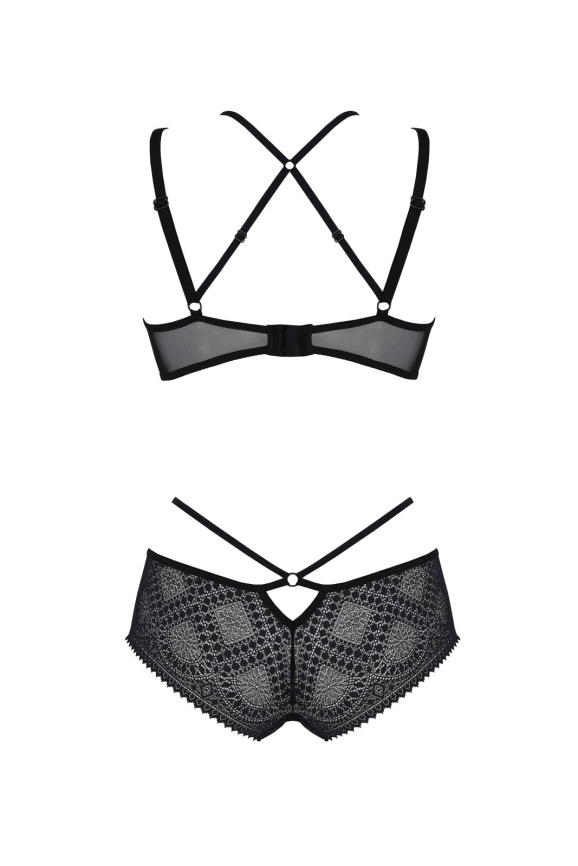 Комплект Passion DROSERA BIKINI black, XXL/XXXL, бюстгальтер і трусики-кюлоти фото 4