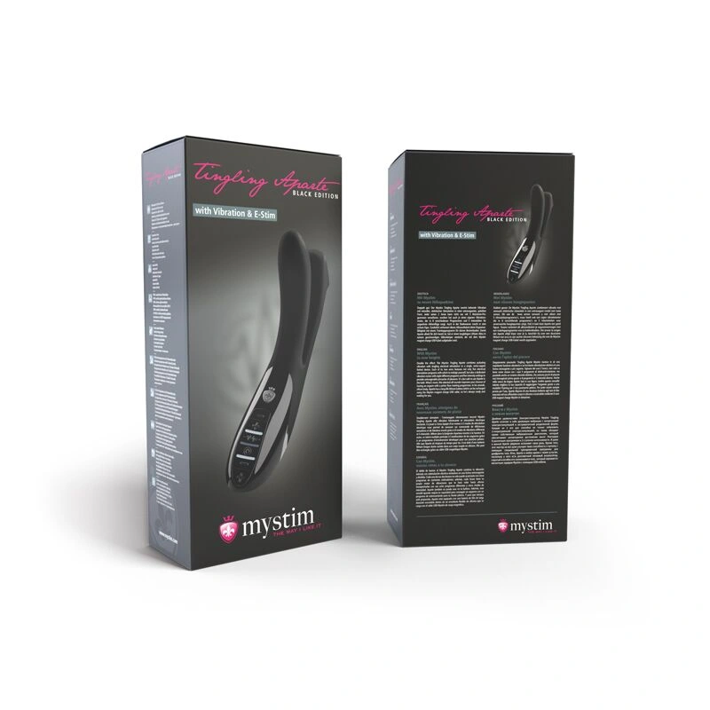 Вибратор двойной с электростимуляцией Mystim Tingling Aparte eStim Black, миостимулятор фото 19