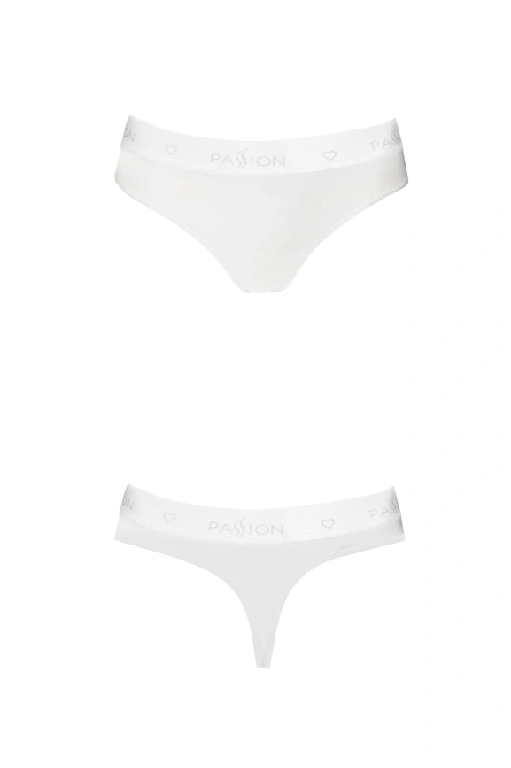 Трусики-бразилиана из хлопка Passion PS005 PANTIES M, white фото 4