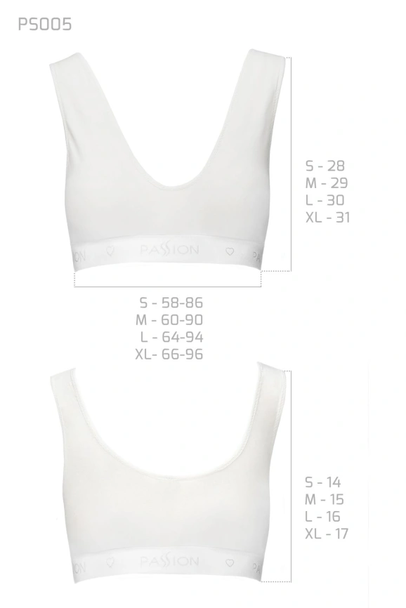 Спортивный топ из эластичного хлопка Passion PS005 TOP XL, white фото 3