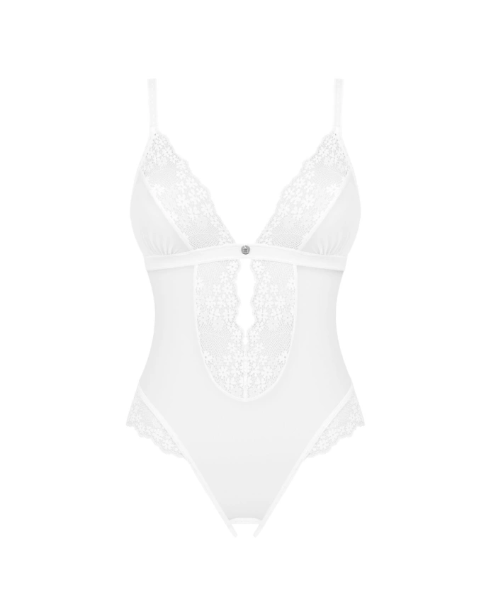 Эротическое полупрозрачное боди Obsessive Heavenlly crotchless teddy XS/S, с доступом фото 3