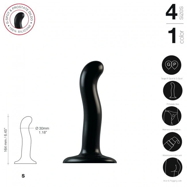 Насадка для страпона Strap-On-Me P&G-Spot Dildo, силикон, размер S фото 2