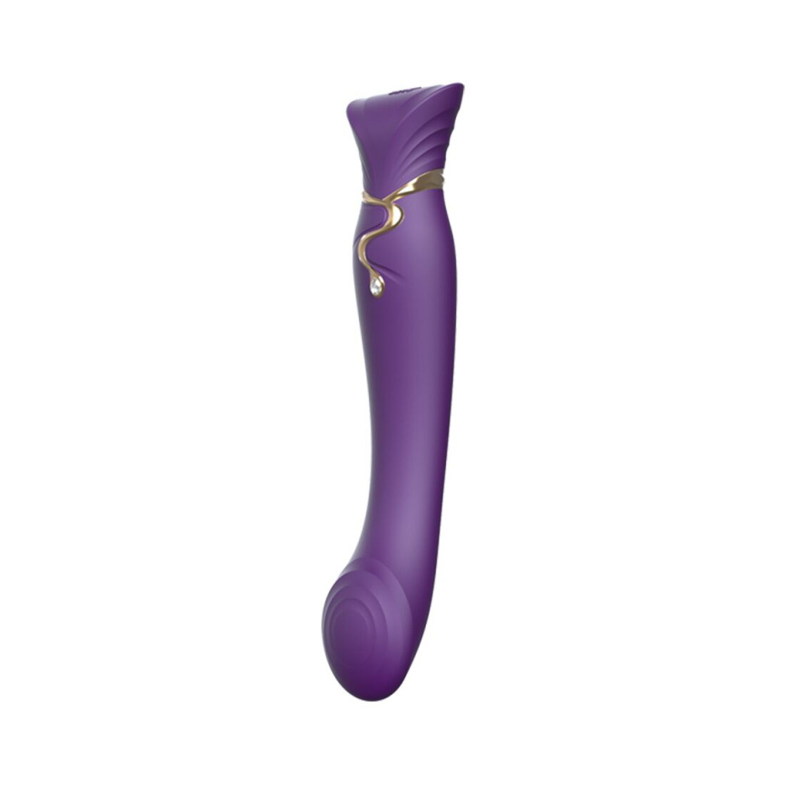 Смартвібратор Zalo — Queen Twilight Purple, пульсівна перлина, кристал Swarovski фото 1