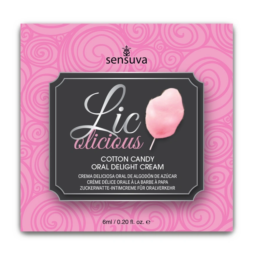 Пробник геля для минета Sensuva Lic-o-licious Cotton Candy (6 мл), маслянистый, без сахара фото 1