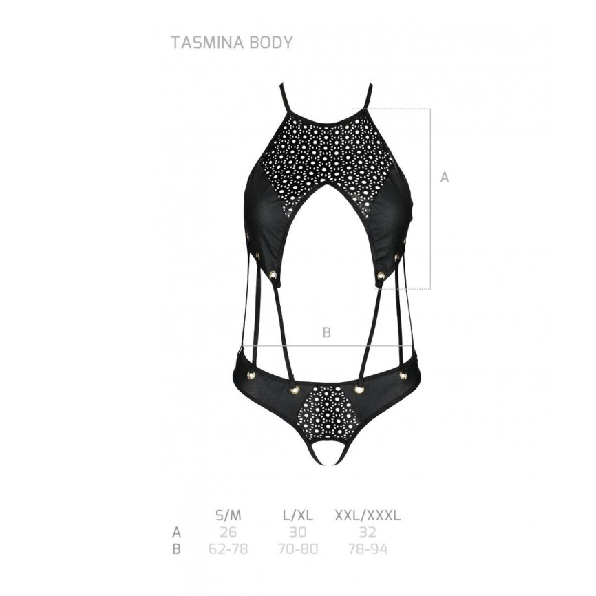 Розпродаж!!! Боді з екошкіри з ремінцями та перфорацією Tamaris Body black L/XL — Passion фото 5
