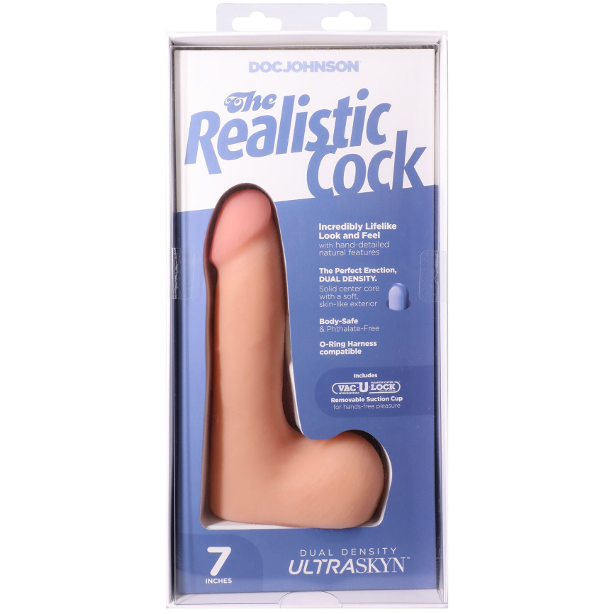 Фалоімітатор Doc Johnson The Realistic Cock ULTRASKYN - 7 Inch with Balls Vanilla фото 10